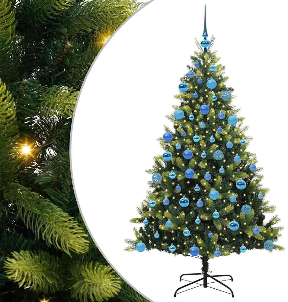 Dirbtinis sulankstomas Kalėdų medis su 300 LED Žalia 180 cm