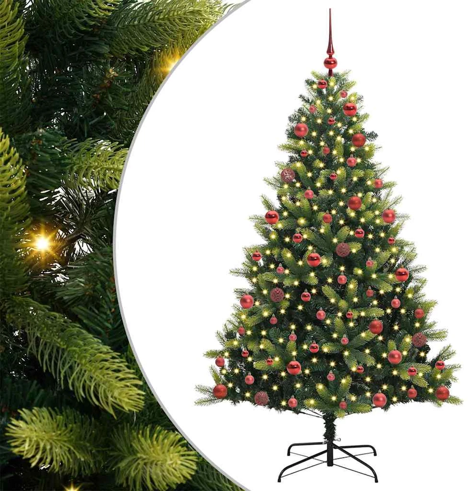 Dirbtinis sulankstomas Kalėdų medis su 300 LED Žalia 180 cm