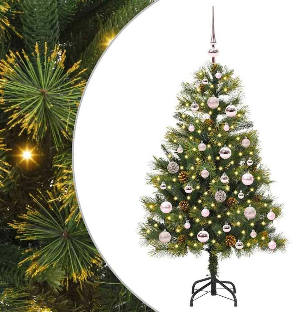 Dirbtinis sulankstomas kalėdų medis su kankorėžiais 120 cm