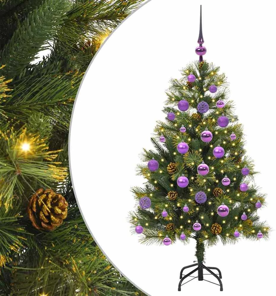 Dirbtinis sulankstomas kalėdų medis su kankorėžiais 120 cm