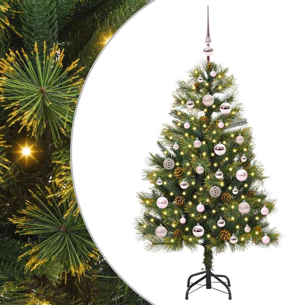 Dirbtinis sulankstomas kalėdų medis su kankorėžiais 120 cm