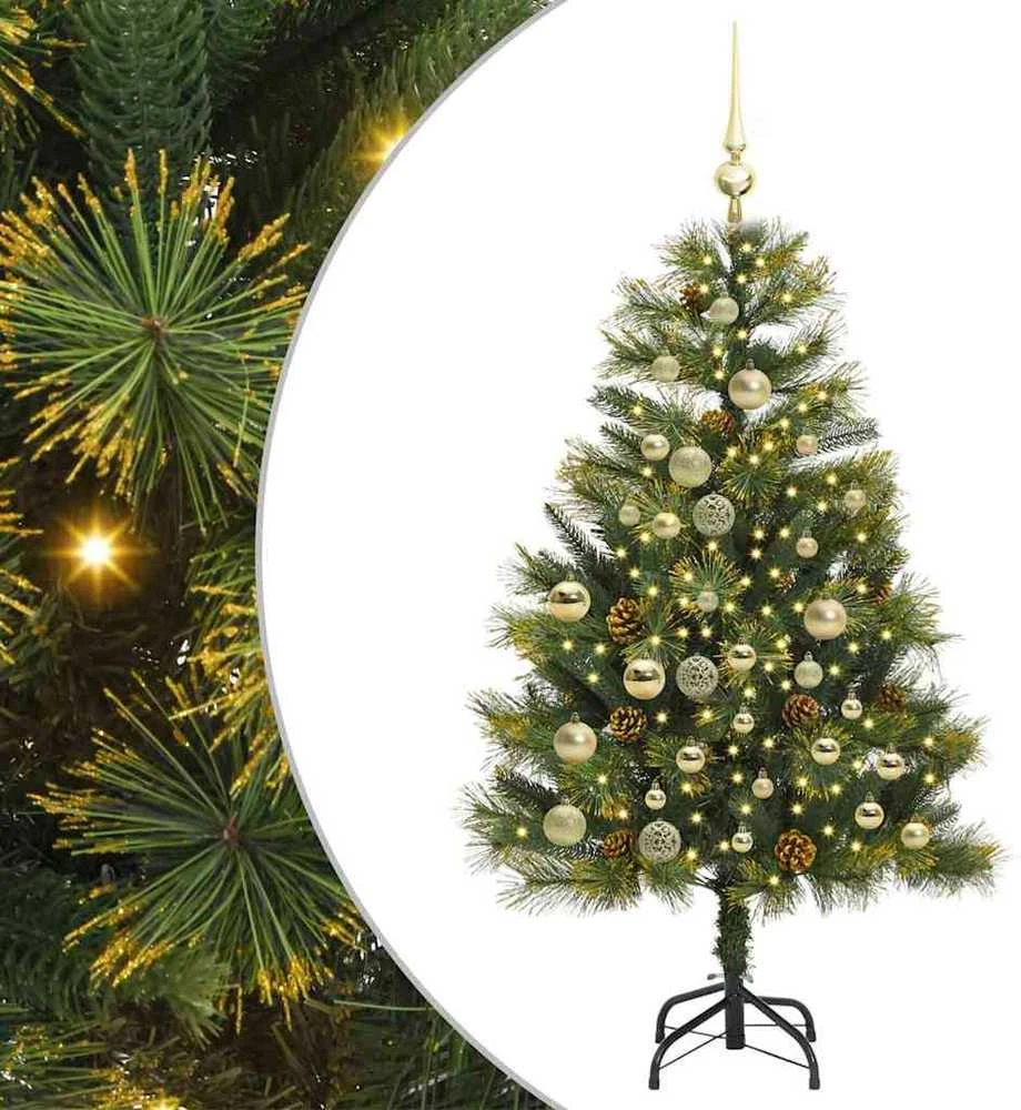 Dirbtinis sulankstomas kalėdų medis su kankorėžiais 120 cm