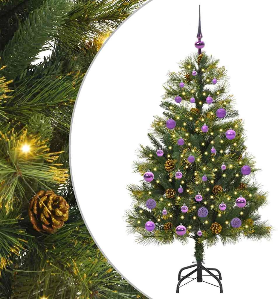 Dirbtinis sulankstomas kalėdų medis su kankorėžiais 150 cm