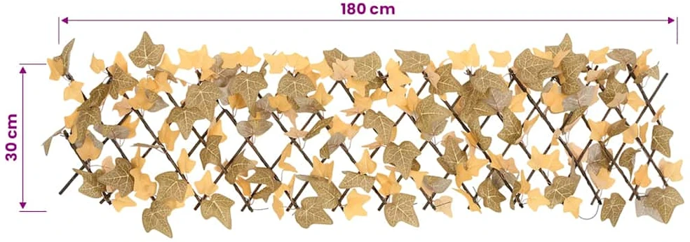 Dirbtinių klevo lapų treliažai, 5vnt., oranžiniai, 180x30cm