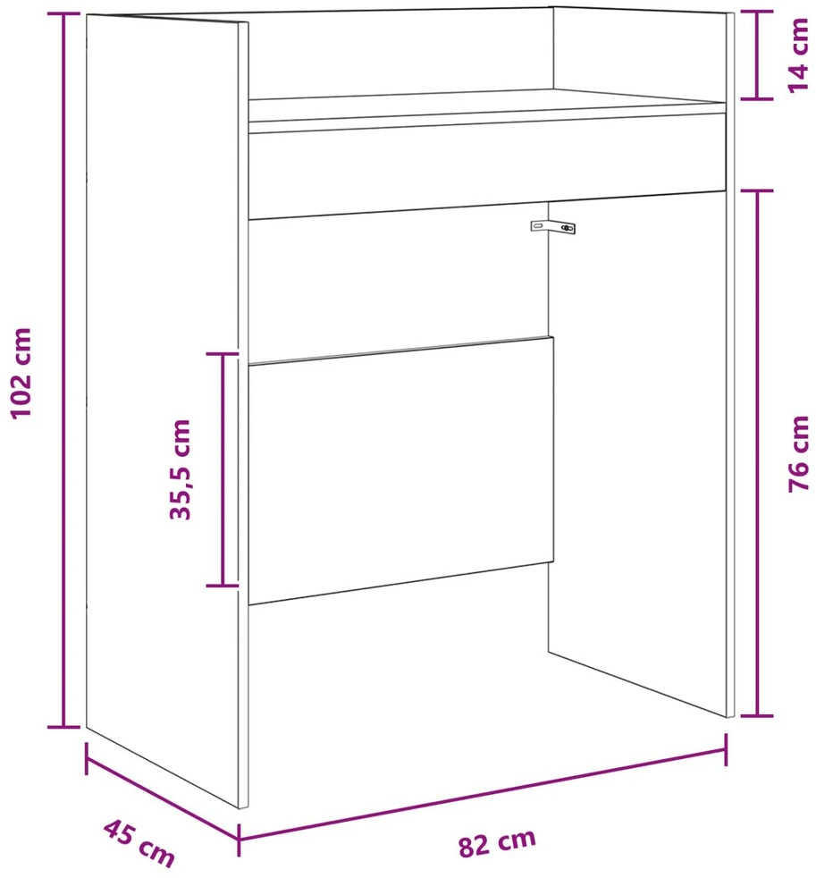 DJ stalas Dūminio ąžuolo 82 x 45 x 102 cm Apdirbta mediena