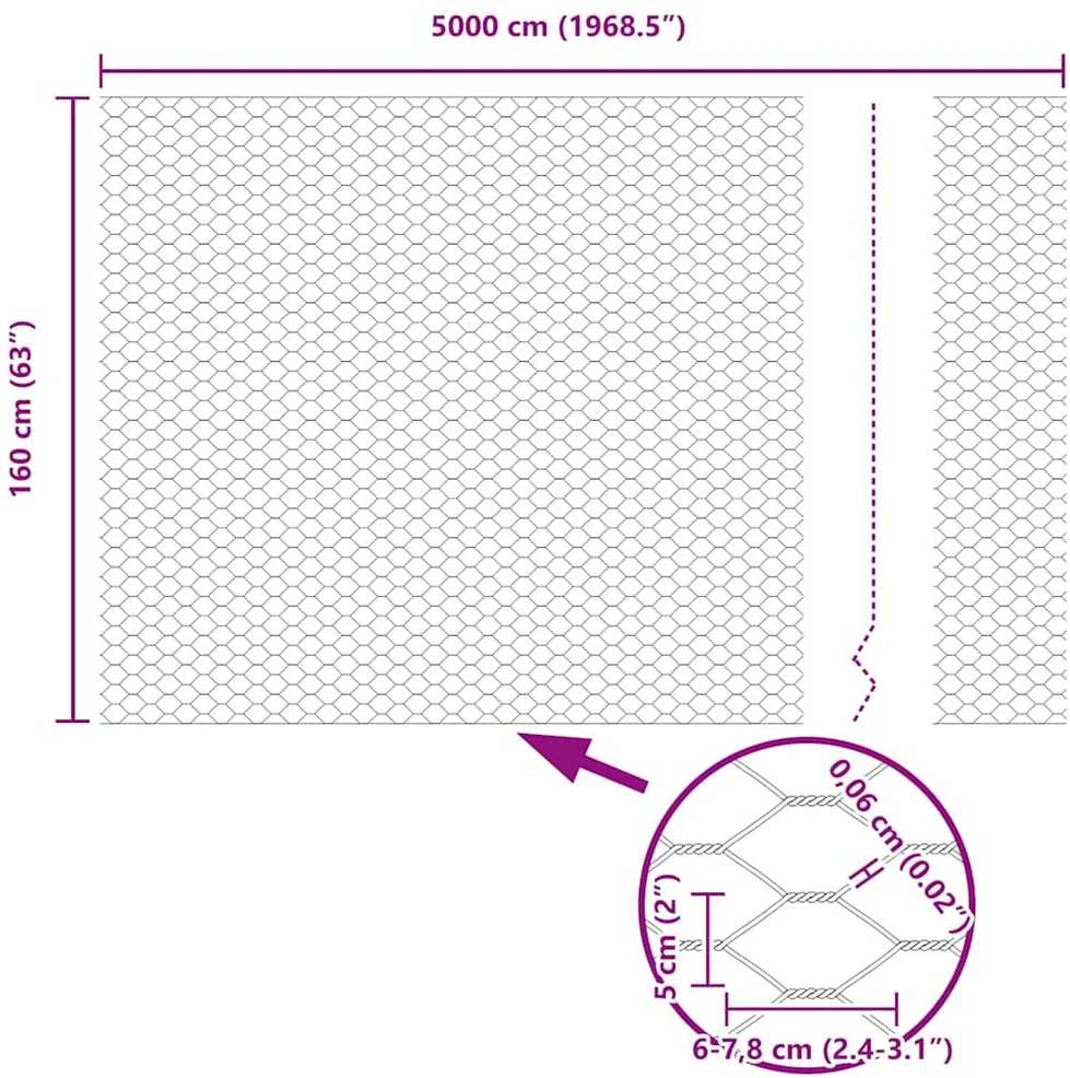 Hexagonal Fence with Post 50 x 1,6 m Galvanizuotas plienas