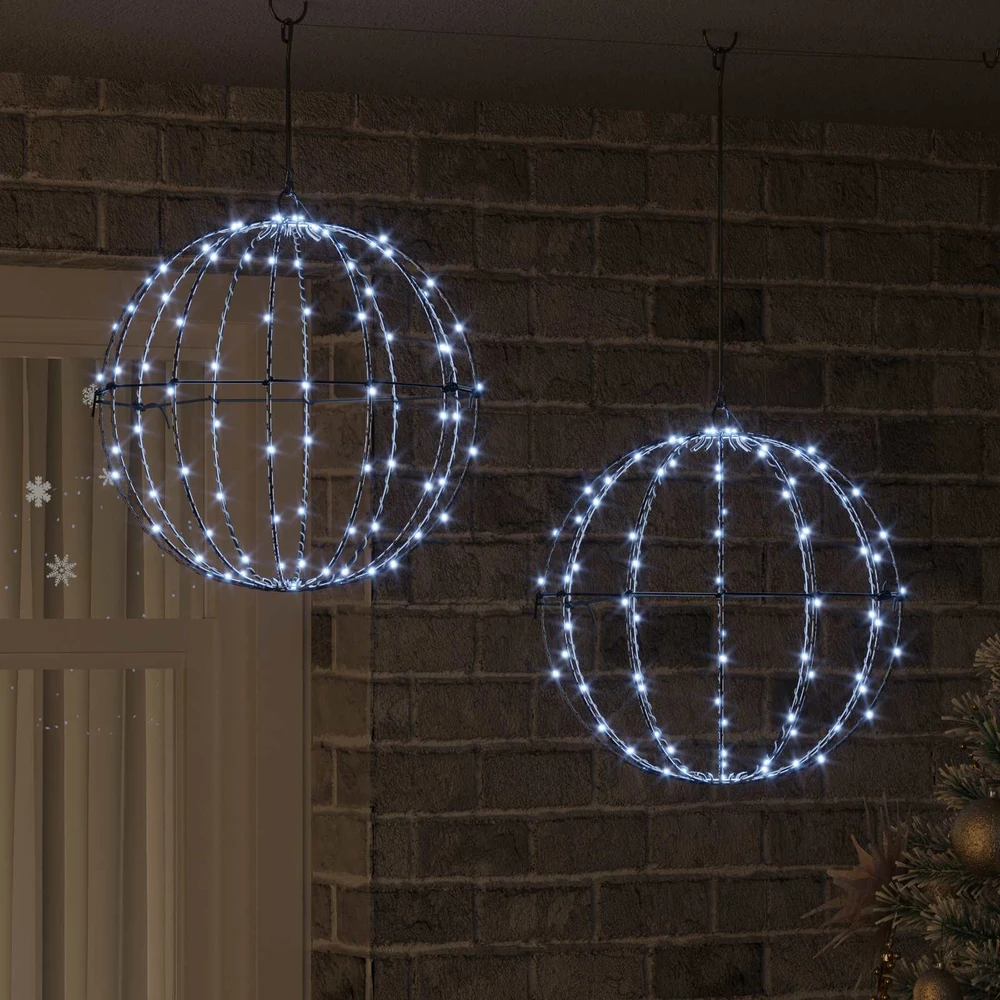 Dovana 2 vnt. Šalta balta 40 x 40 x 42 cm Metalas 192 LED