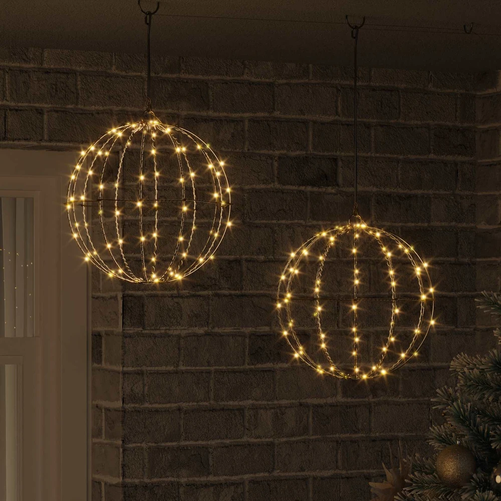 Dovana 2 vnt. Šilta balta 30 x 30 x 32 cm Metalas 192 LED
