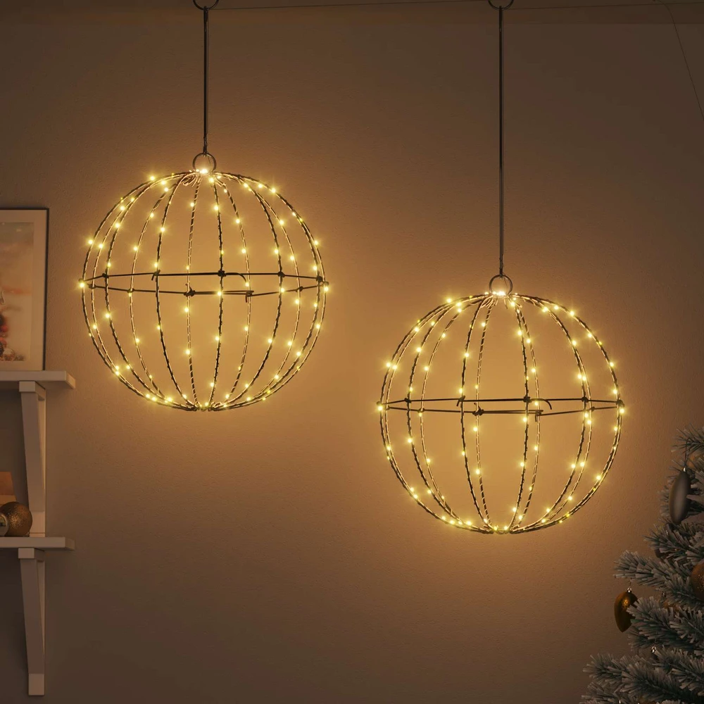 Dovana 2 vnt. Šilta balta 40 x 40 x 42 cm Metalas 192 LED