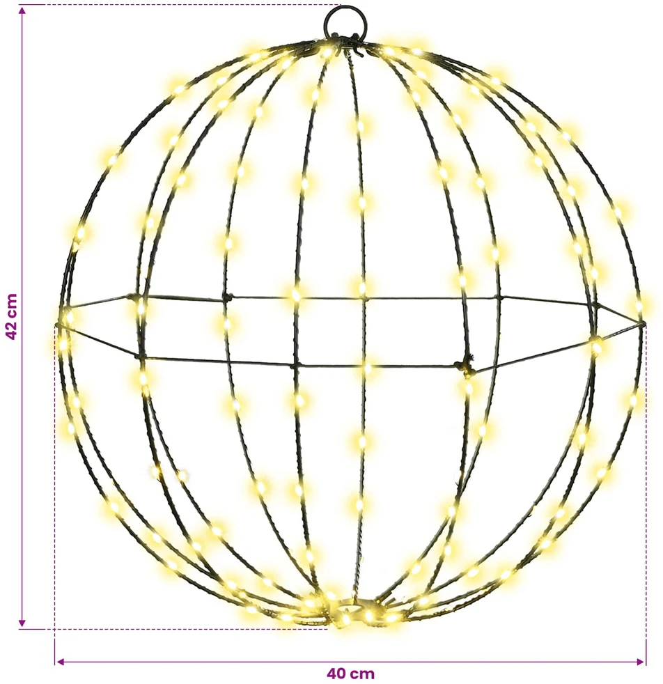 Dovana 2 vnt. Šilta balta 40 x 40 x 42 cm Metalas 192 LED