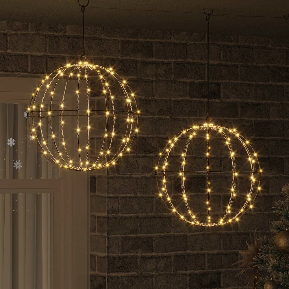 Dovana 2 vnt. Šilta balta 40 x 40 x 42 cm Metalas 192 LED