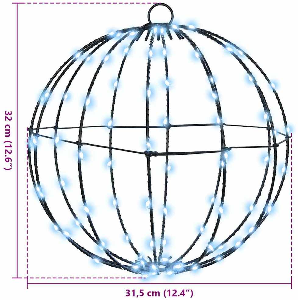 Dovana 2 vnt. Šalta balta 30 x 30 x 32 cm Metalas 192 LED