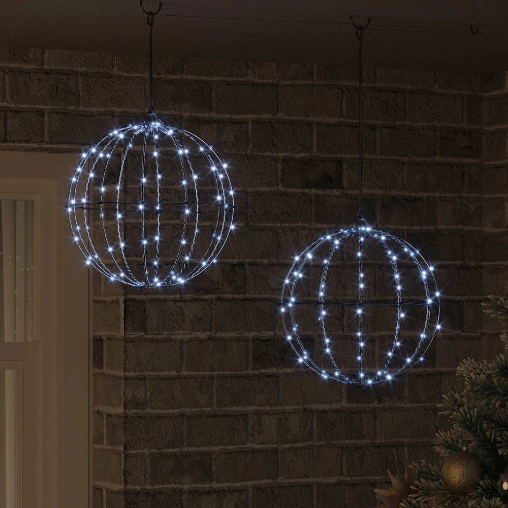 Dovana 2 vnt. Šalta balta 30 x 30 x 32 cm Metalas 192 LED