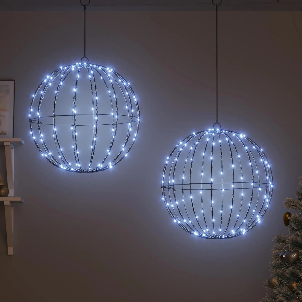 Dovana 2 vnt. Šalta balta 50 x 50 x 52 cm Metalas 320 LED