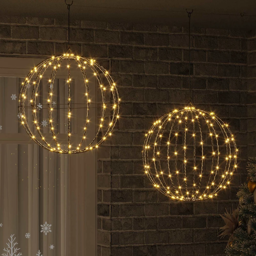 Dovana 2 vnt. Šilta balta 50 x 50 x 52 cm Metalas 320 LED