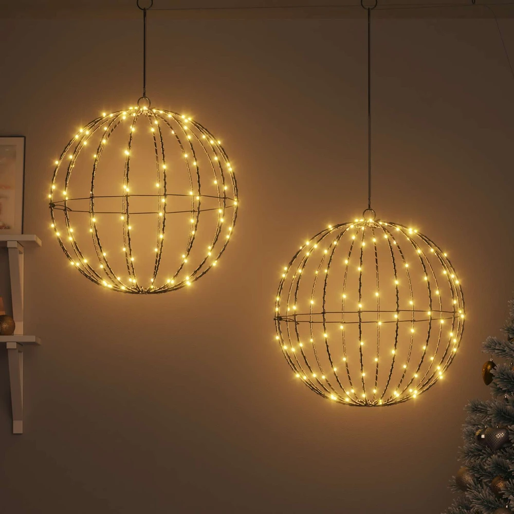Dovana 2 vnt. Šilta balta 50 x 50 x 52 cm Metalas 320 LED