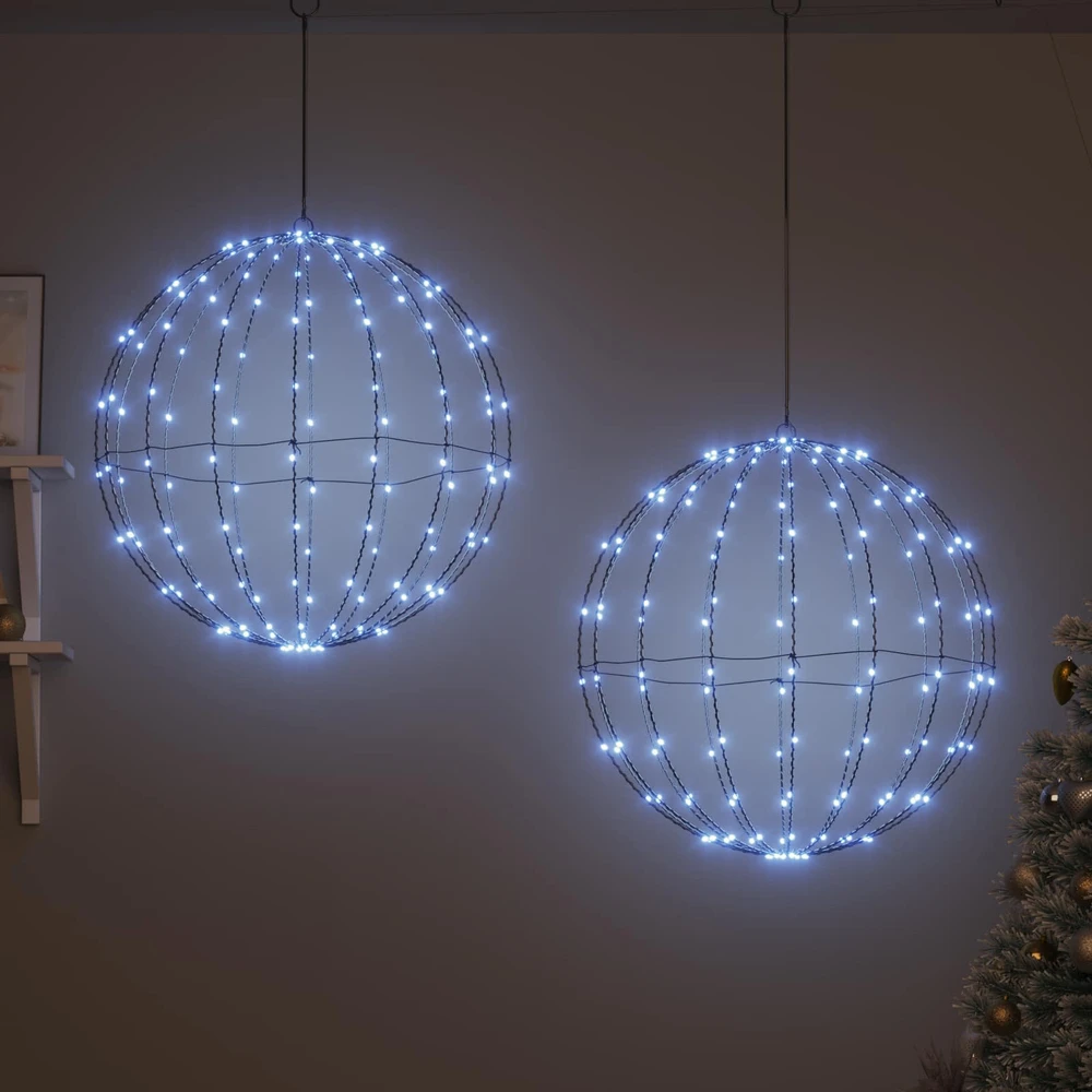Kalėdų finialo šviesa 2 vnt. 384 LED Šalta balta