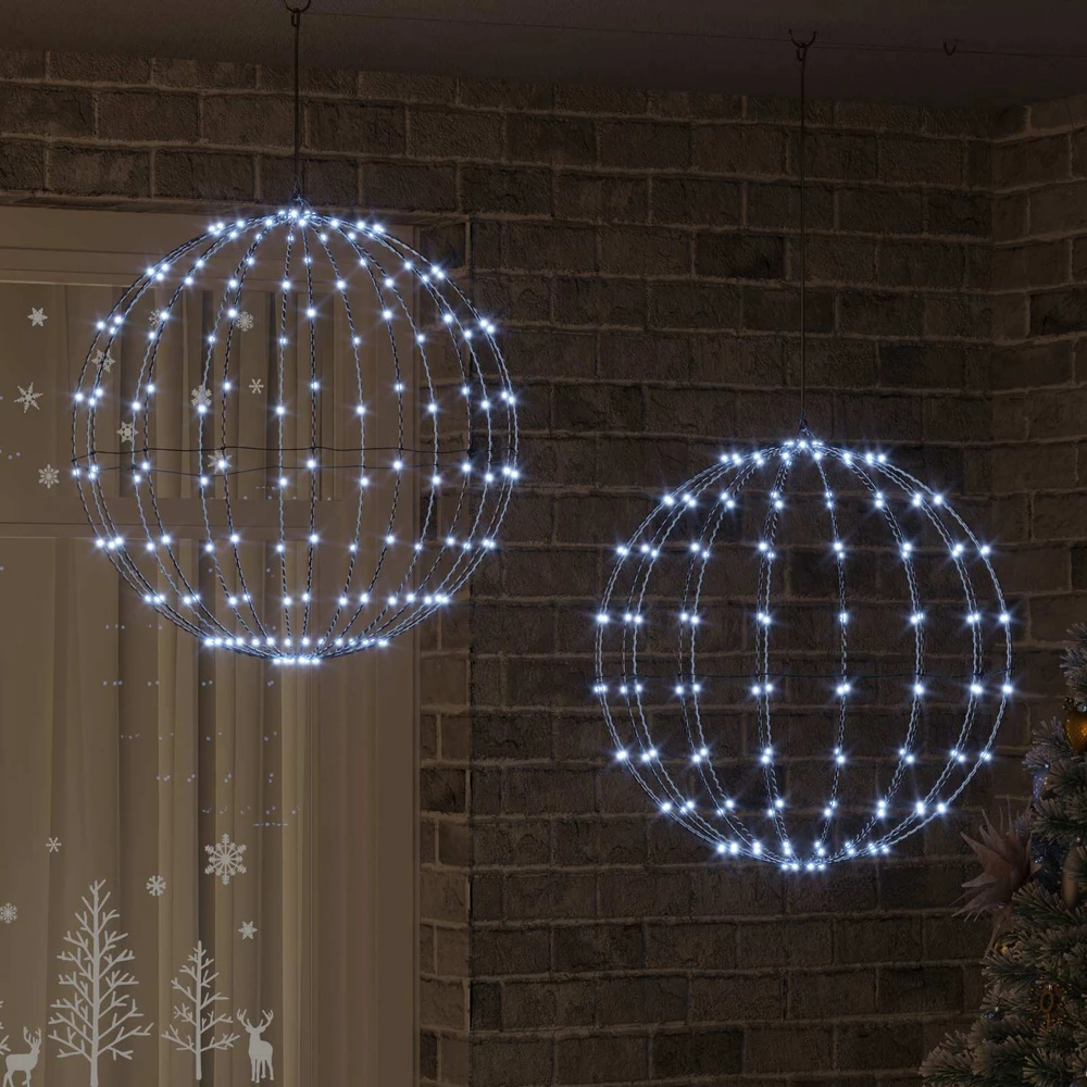 Kalėdų finialo šviesa 2 vnt. 384 LED Šalta balta