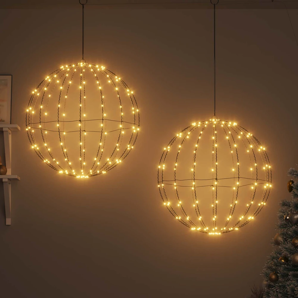 Dovana 2 vnt. Šilta balta 60 x 60 x 62 cm Metalas 384 LED
