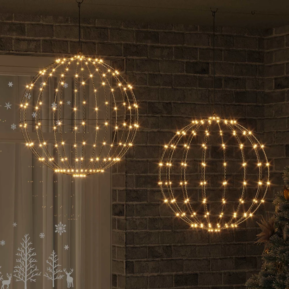 Dovana 2 vnt. Šilta balta 60 x 60 x 62 cm Metalas 384 LED