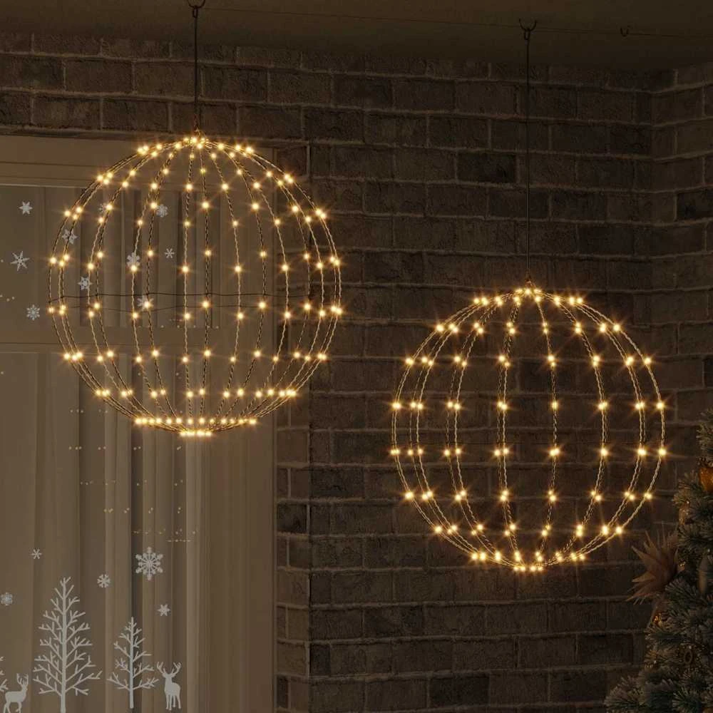 Dovana 2 vnt. Šilta balta 60 x 60 x 62 cm Metalas 384 LED