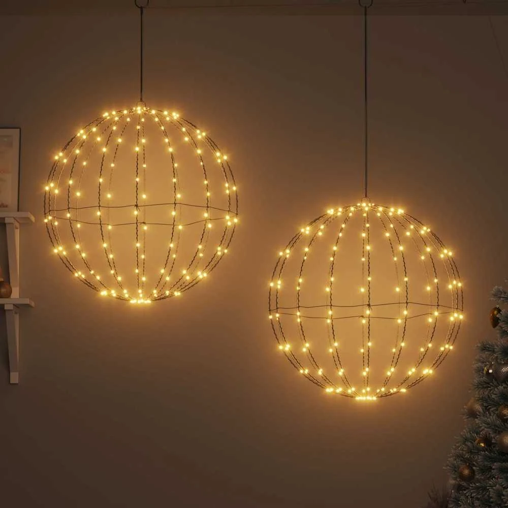 Dovana 2 vnt. Šilta balta 60 x 60 x 62 cm Metalas 384 LED