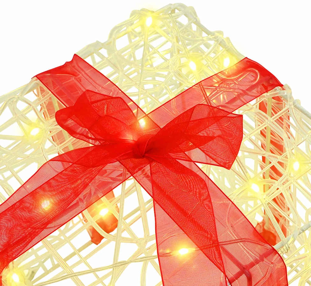 Dovanų Dėžė 3 vnt. 60 LED Šilta balta 20 x 20 x 20 cm Akrilas