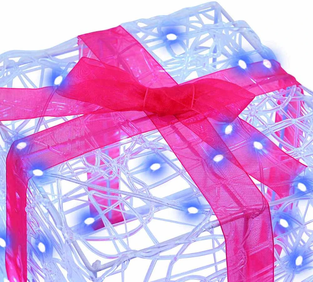 Dovanų Dėžė 3 vnt. 60 LED Mėlyna 20 x 20 x 20 cm Akrilas