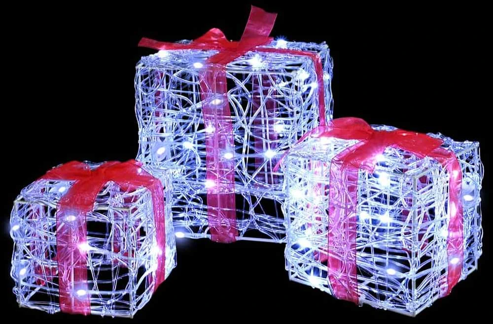 Dovanų Dėžė 3 vnt. 60 LED Šalta balta 20 x 20 x 20 cm Akrilas