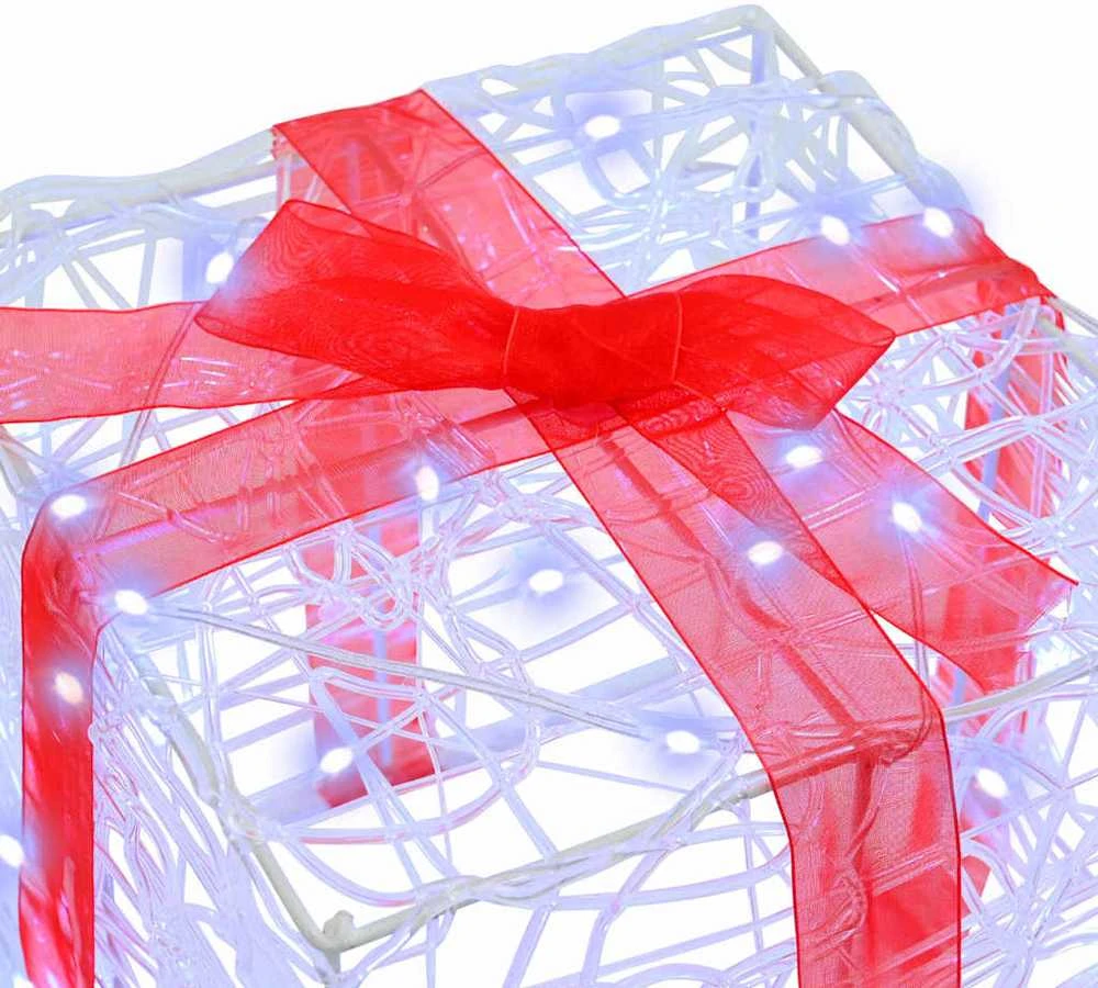 Dovanų Dėžė 3 vnt. 60 LED Šalta balta 20 x 20 x 20 cm Akrilas