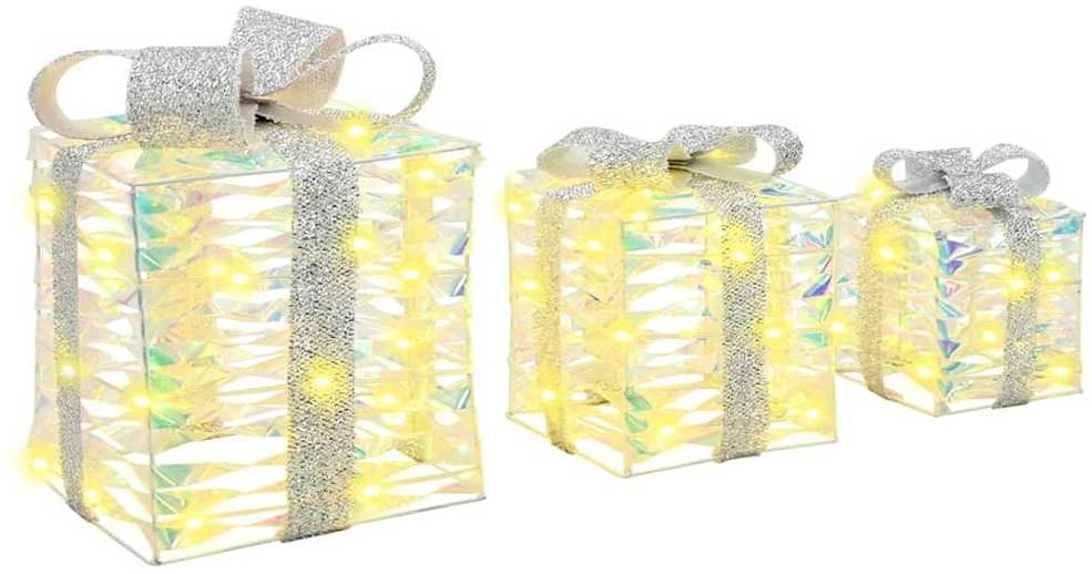 Apšviesta Kalėdinė Dovana 3 vnt. 150 LED Šilta balta