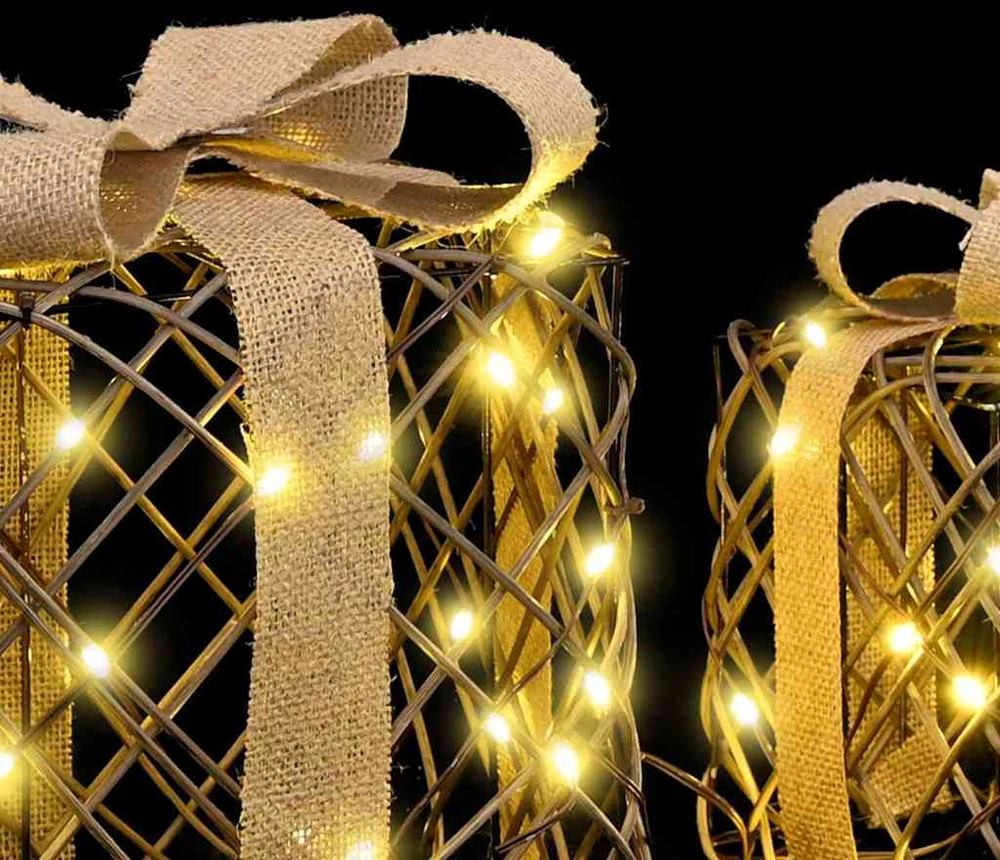 Apšviesta Kalėdinė Dovana 3 vnt. 150 LED Šilta balta