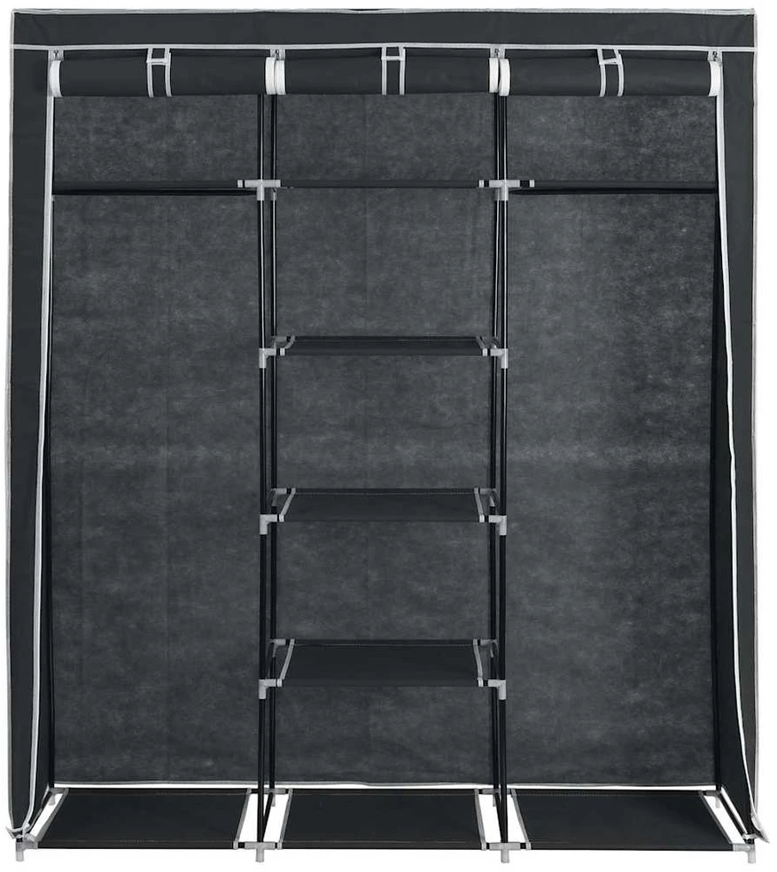 Drab. spinta su skyr. ir stryp., juoda, 150x45x175cm, audinys