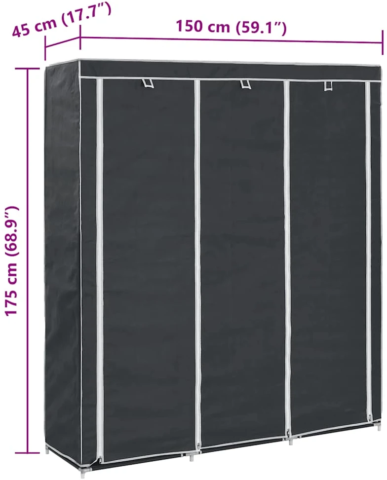 Drab. spinta su skyr. ir stryp., juoda, 150x45x175cm, audinys