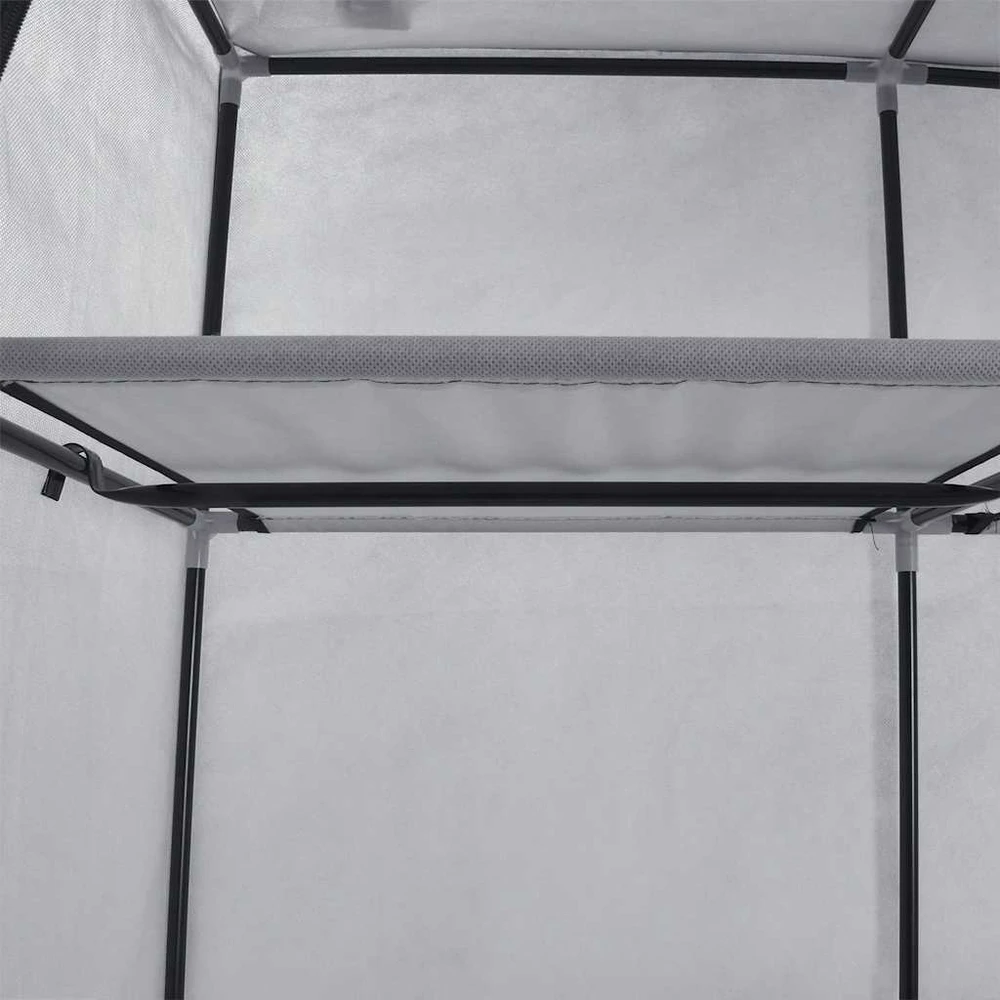 Drab. spinta su skyr. ir stryp., pilka, 150x45x175cm, audinys