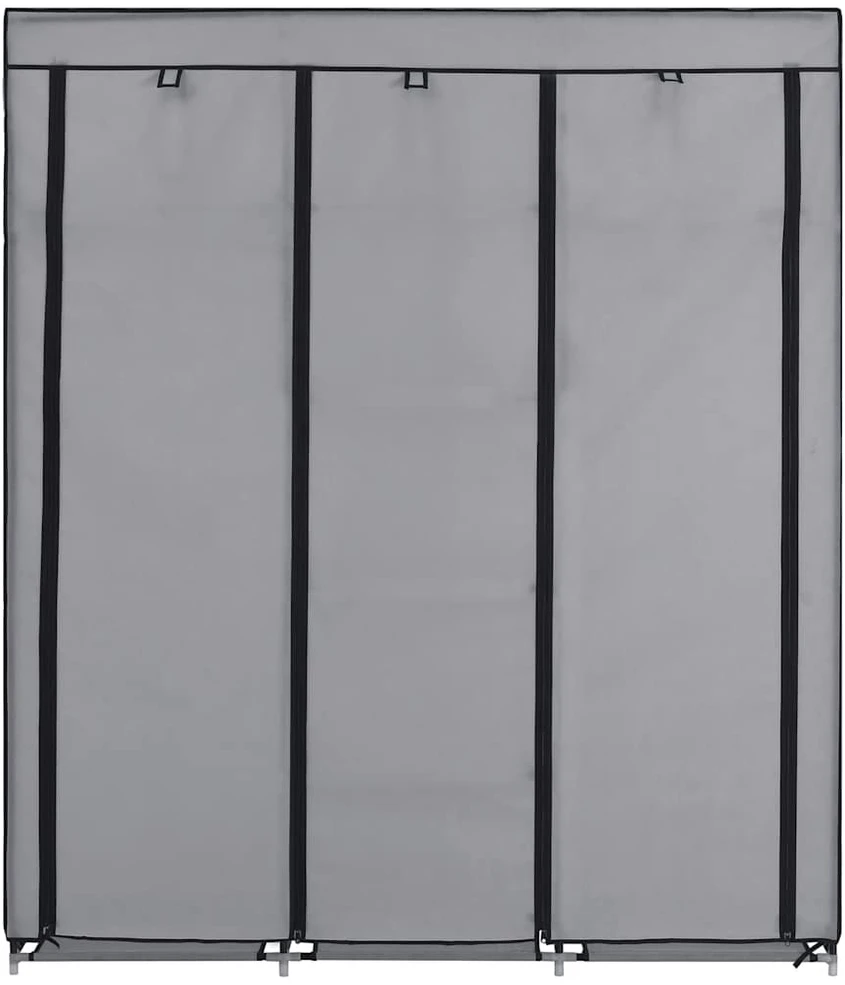 Drab. spinta su skyr. ir stryp., pilka, 150x45x175cm, audinys