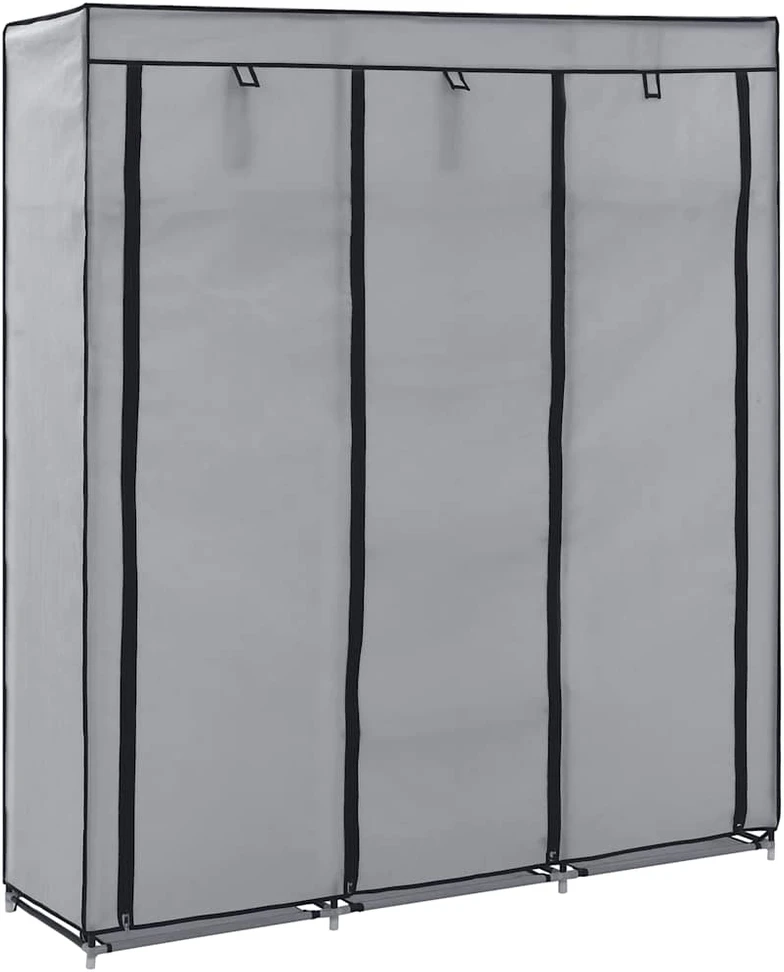 Drab. spinta su skyr. ir stryp., pilka, 150x45x175cm, audinys