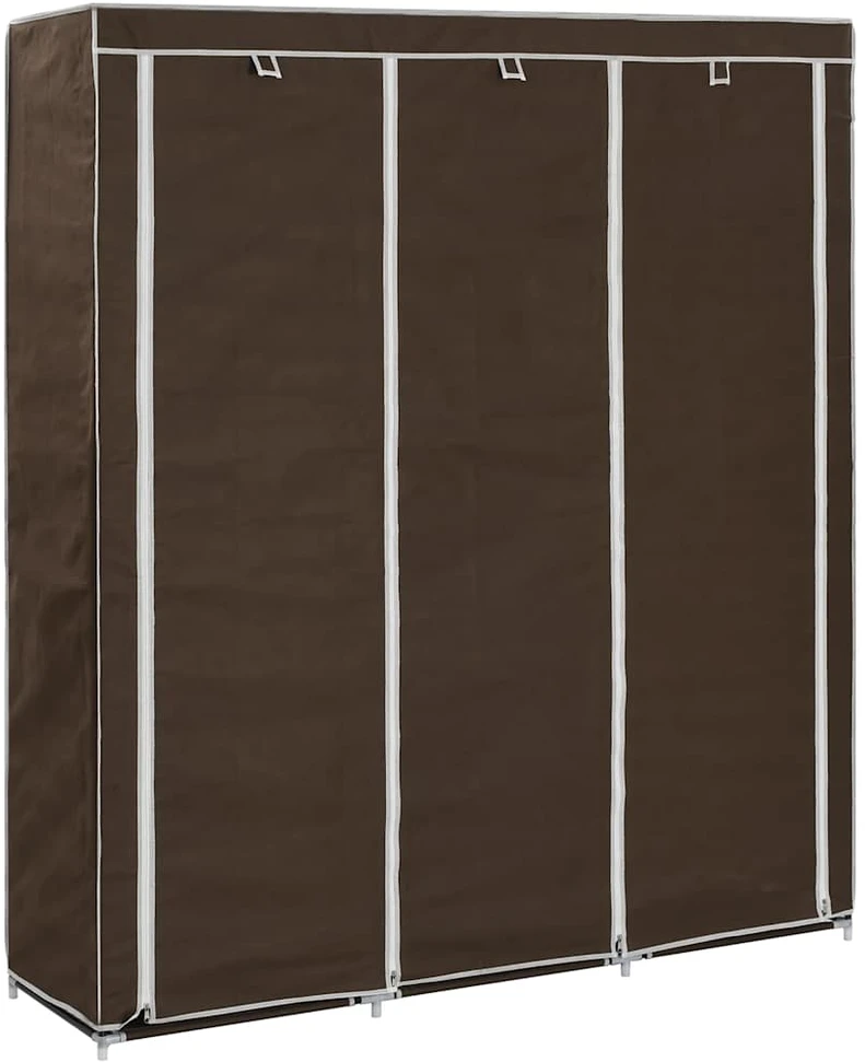 Drab. spinta su skyr. ir stryp., ruda, 150x45x175cm, audinys