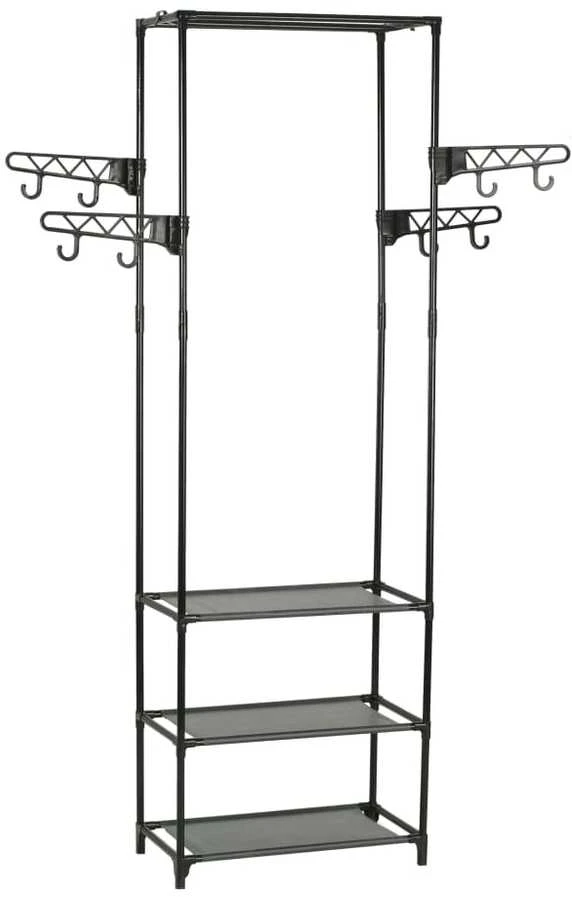 Drabužių kabykla, plienas ir neaust. aud., 55x28,5x175cm, juoda