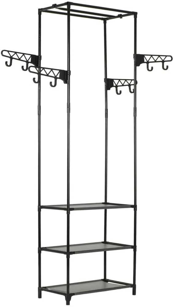 Drabužių kabykla, plienas ir neaust. aud., 55x28,5x175cm, juoda