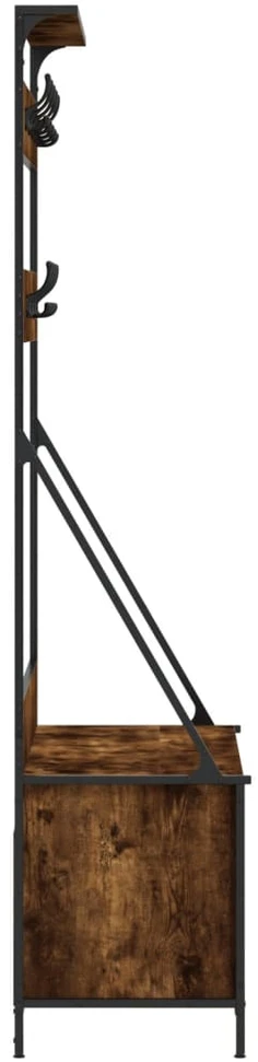Drabužių kabykla su batų lentynomis, dūminė, 100x41x184cm