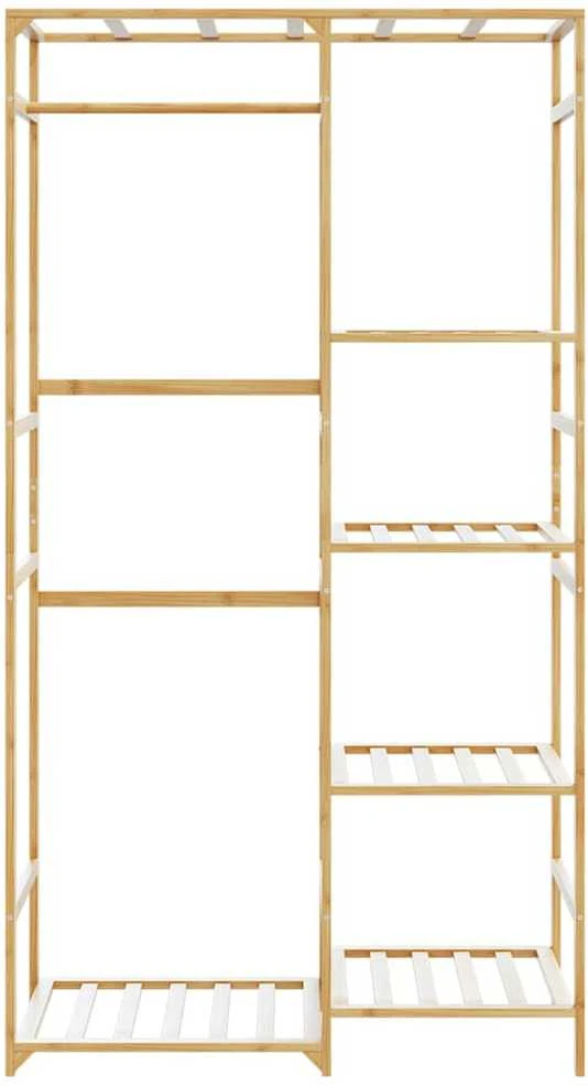 Songmics drabužių kabykla su lentynomis 100x50x184,5 cm bambuko