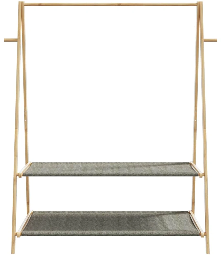 Drabužių kabykla su lentynomis, 132x45,5x150,5cm, bambukas