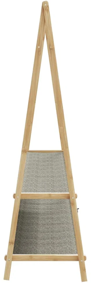 Drabužių kabykla su lentynomis, 132x45,5x150,5cm, bambukas