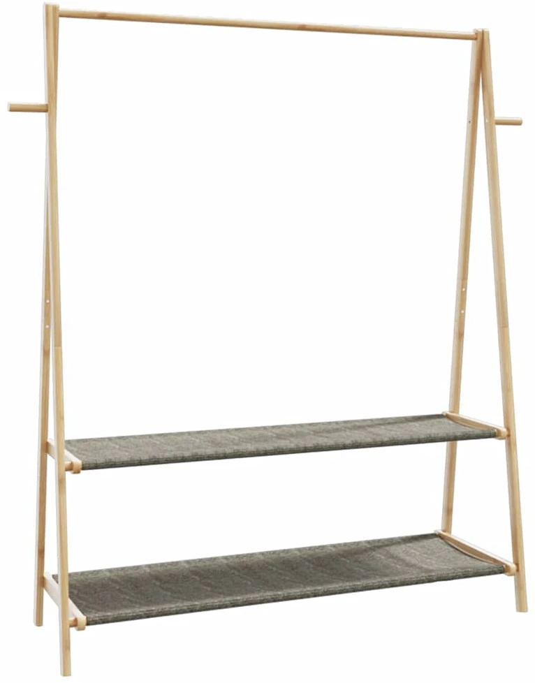 Drabužių kabykla su lentynomis, 132x45,5x150,5cm, bambukas