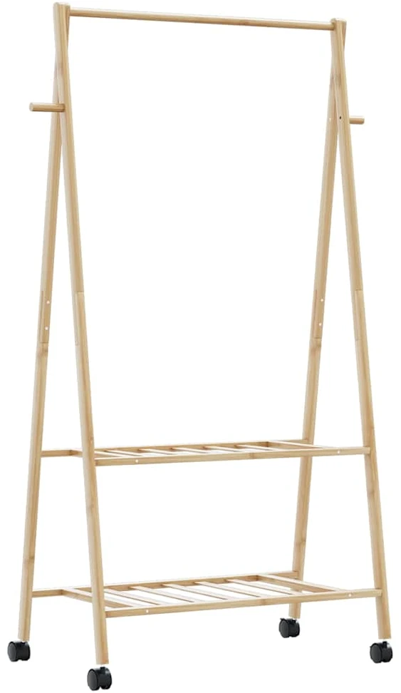 Drabužių kabykla su lentynomis/ratukais, 96x45,5x155,5cm