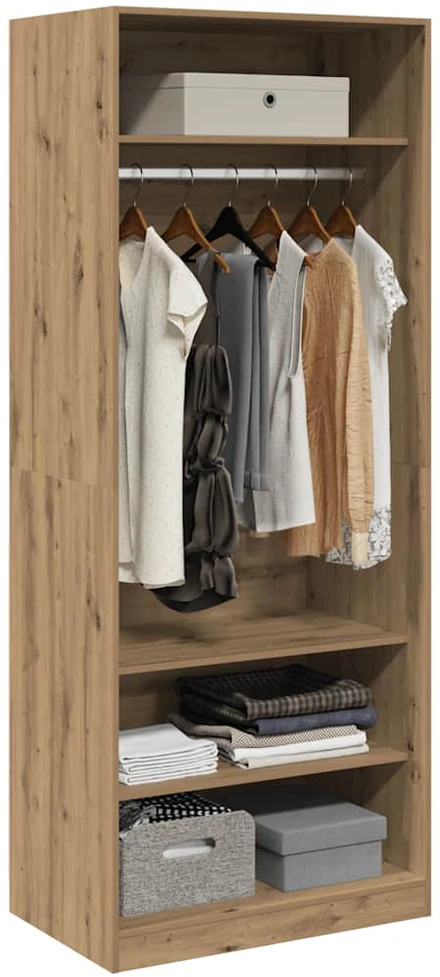 Drabužių spinta, artisano ąžuolo, 80x50x200cm, apdirbta mediena