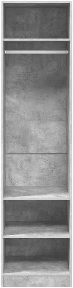 Drabužių spinta, betono pilka, 50x50x200cm, apdirbta mediena