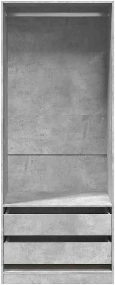 Drabužių spinta, betono pilkos spalvos, 80x50x200 cm, MDP