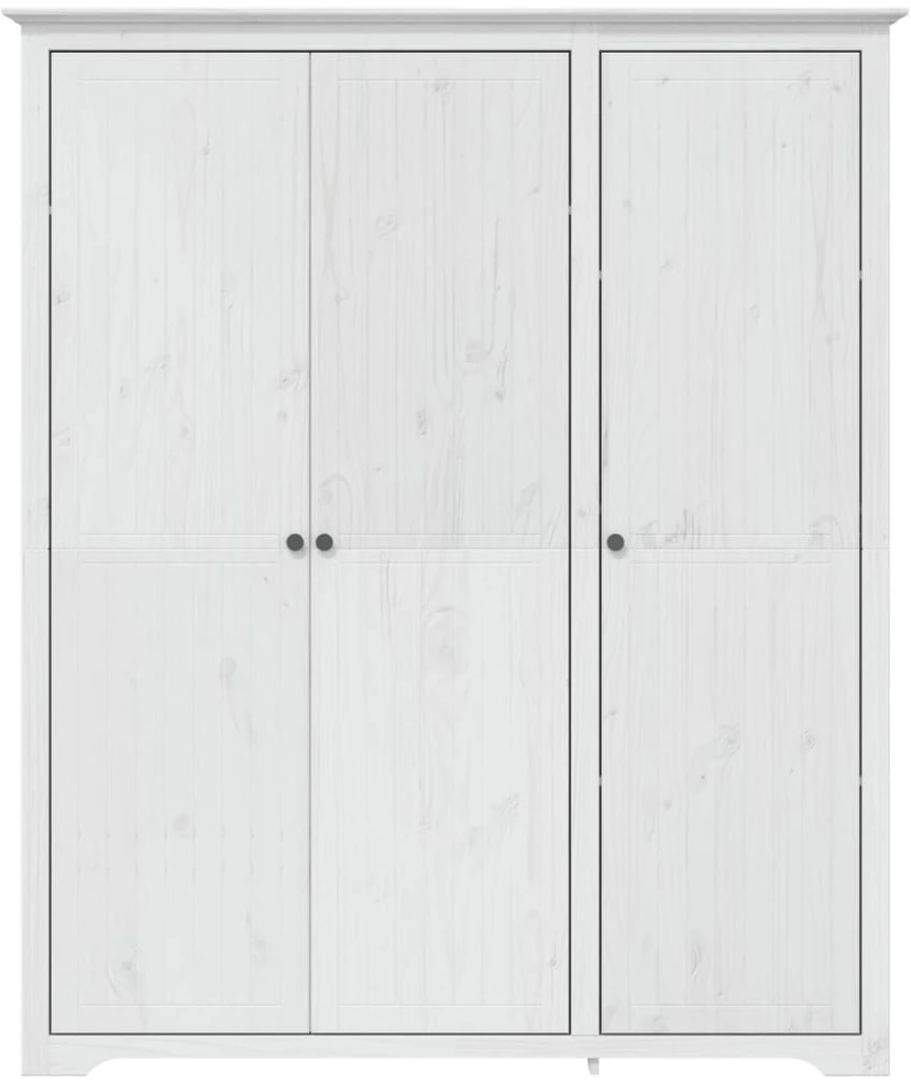 Drabužių spinta BODO, balta, 146x53,5x173 cm, pušies masyvas